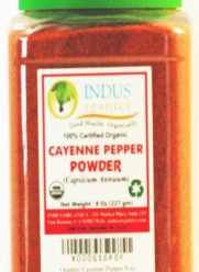 Indus Organics Powder, Cayenne Pepper, 8 Ounce