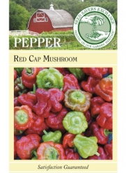 Seed Savers Exchange 1396 Open-pollinated Pepper Seed, Red Cap Mushroom, 25 Seed Packet