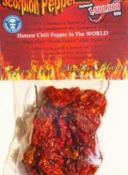 Dried Trinidad Scorpion Chili Pepper Pods - Hard to Find Limited Edition of the Hottest Pepper in the World 1,400,000 SHU (7.9gr-1/4oz) Super Hot and High Quality T Scorpion Pepper with an Amazing Test