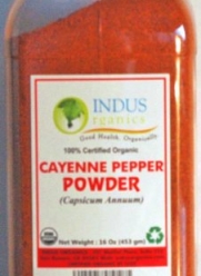 Indus Organic Cayenne Pepper Powder, 40,000 Shu, 1 Lb Jar, High Purity, Freshly Packed