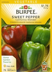 Burpee 64527 Pepper, Sweet California Wonder Seed Packet