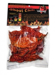Smoked Dried Ghost Chili Pepper - Organic, Authentic Indian Bhut Jolokia - Whole Pods (1/2 oz) 100% Satisfactions Guarantee