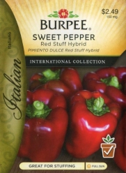 Burpee 65676 Pepper Red Stuff Hybrid Seed Packet