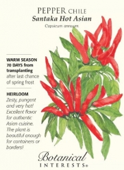 Santaka Hot Asian Chile Pepper Seeds - 300 mg