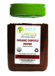 Indus Organic Chipotle Chili Pepper Powder, 8 Oz Jar, Freshly Packed