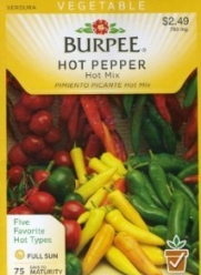 Burpee Pepper Hot Mix 100 Seeds per Packet