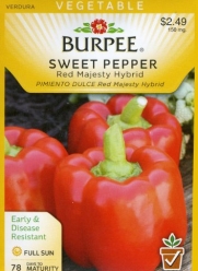 Burpee 65671 Pepper, Sweet Red Majesty Hybrid Seed Packet