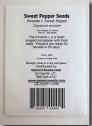 Pimento L Sweet Pepper Seeds - Capsicum Annuum - 1 Grams - Approx 160 Gardening Seeds - Vegetable Garden Seed